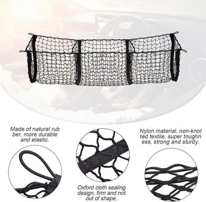 Car Rear Cargo Net, Adjustable Elastic Storage Organizer Net, Trunk Cargo Storage Net, Universal Fit for Car, Vehicle, SUV (43.3"x 15.8")