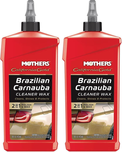 Mothers California Gold Brazilian Carnauba Cleaner Wax, 12 oz. Paste – Cleans & Waxes in One Step, Removes Oxidation & Swirls, Premium Carnauba Shine & Protection for All Paint Finishes (05500)