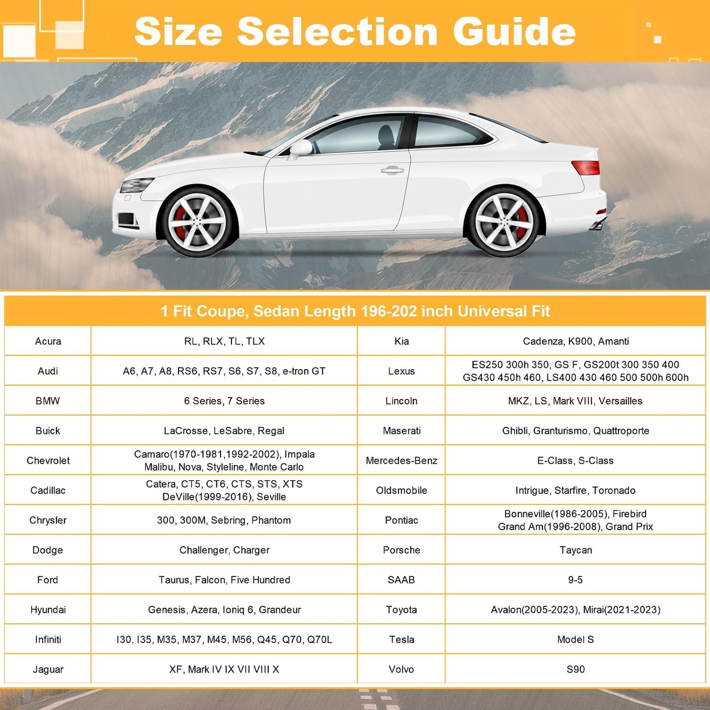 GUNHYI 16 Layers Car Cover Waterproof All Weather, Heavy Duty Outdoor Car Cover Universal Fit Sedan Toyota Camry, Tesla Model 3, Honda Accord, Nissan Altima, Kia K5/Stinger, Hyundai Sonata etc.