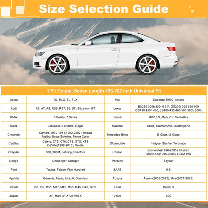 GUNHYI 16 Layers Car Cover Waterproof All Weather, Heavy Duty Outdoor Car Cover Universal Fit Sedan Toyota Camry, Tesla Model 3, Honda Accord, Nissan Altima, Kia K5/Stinger, Hyundai Sonata etc.