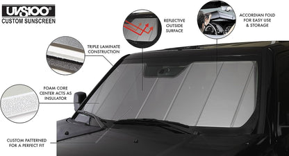Covercraft UVS100 Custom Windshield Sunscreen for 2024-2026 Toyota Grand Highlander Gas & Hybrid Models - Silver