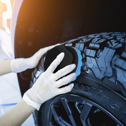 2 Pack Large Tire Shine Applicator Pad, Tire Hex Grip Applicator, Tire Shine Car Detailing Foam Sponge Tool, Reusable Car Cleaning Supplies After Car Wash Tire Cleaner for Applying Tire Shine