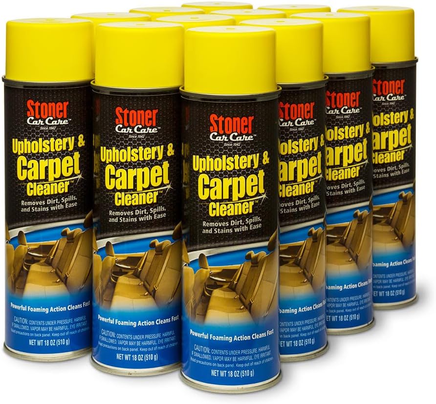 Stoner Car Care 91144 Upholstery and Carpet Cleaner Lifts Tough Stains with Powerful Foaming Action from Seats, Mats, Headliners, Door Panels, and More to Restore Automotive Interior, 18 Oz, Pack of 1