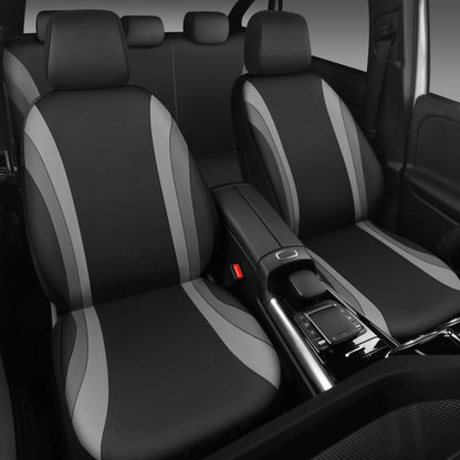 CAR PASS Line Rider Sporty Front Seat Covers,Gray Car Seat Covers Two Front Seats Only, Airbag Compatible,Universal Fit Sedans,Cars,Vans,SUV,Truck(Black and Gray)