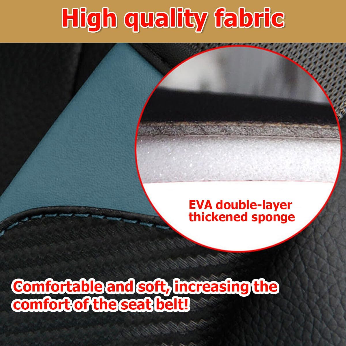 AUCELI 2PCS Car Seat Belt Cover, Carbon Fiber Seatbelt Shoulder Strap Covers, Breathable Leather Soft Harness Pad Protect Your Neck and Shoulder Compatible with Cars