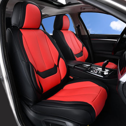 Coverado Seat Covers Full Set, Black Seat Covers for Cars 5 Seats, Car Seat Protector, Waterproof Nappa Leather Car Seat Cushion, Front and Rear Car Seat Cover Fit for Most Sedans SUV Pick-up Truck - Colors B