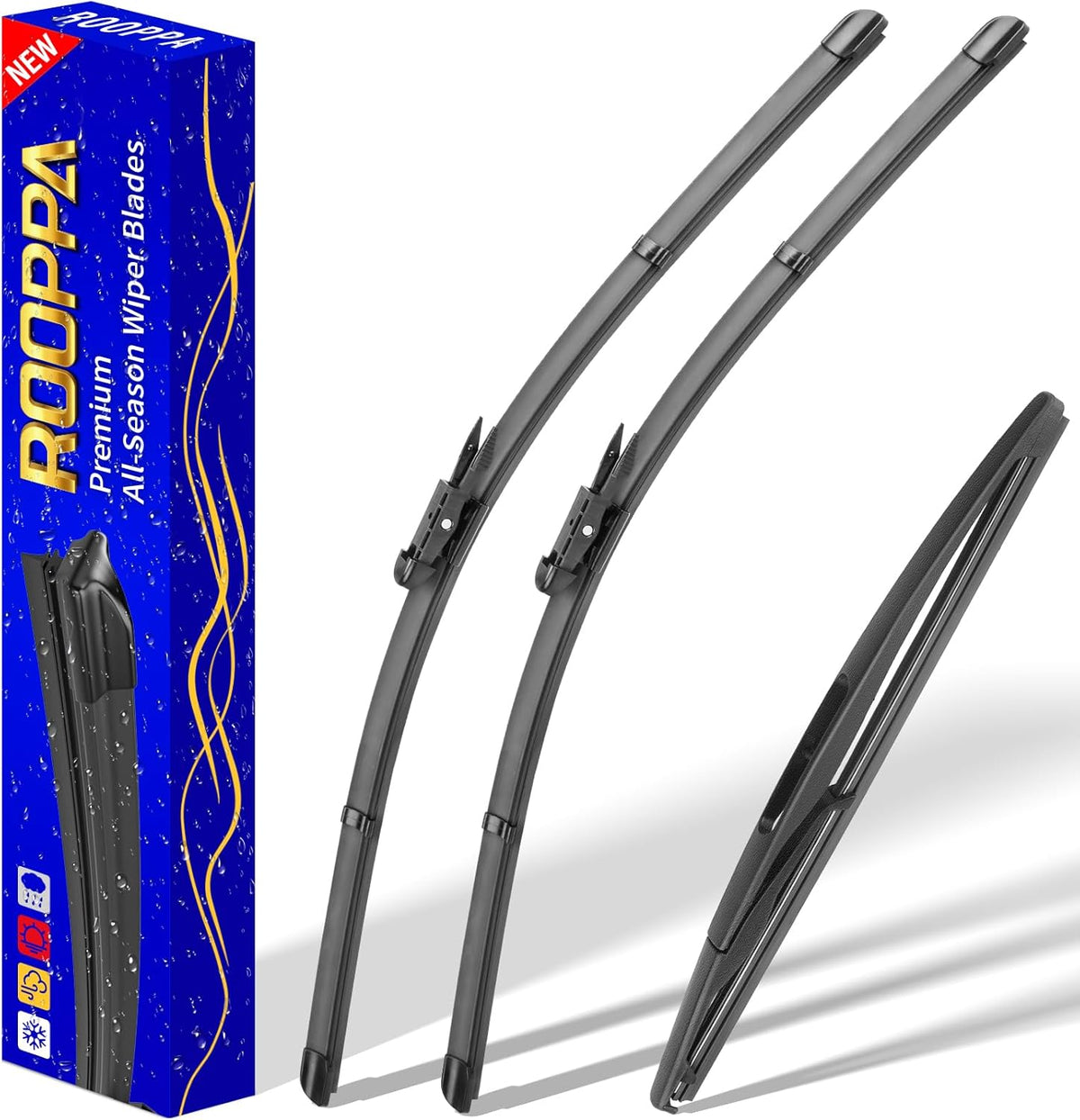 3 wipers Replacement for 2017-2021 2022 Honda CRV CR-V, Windshield Wiper Blades Original Equipment Replacement - 26"/17"/12" (Set of 3) U/J HOOK - Colors B
