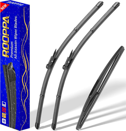 3 wipers Replacement for 2017-2021 2022 Honda CRV CR-V, Windshield Wiper Blades Original Equipment Replacement - 26"/17"/12" (Set of 3) U/J HOOK - Colors B