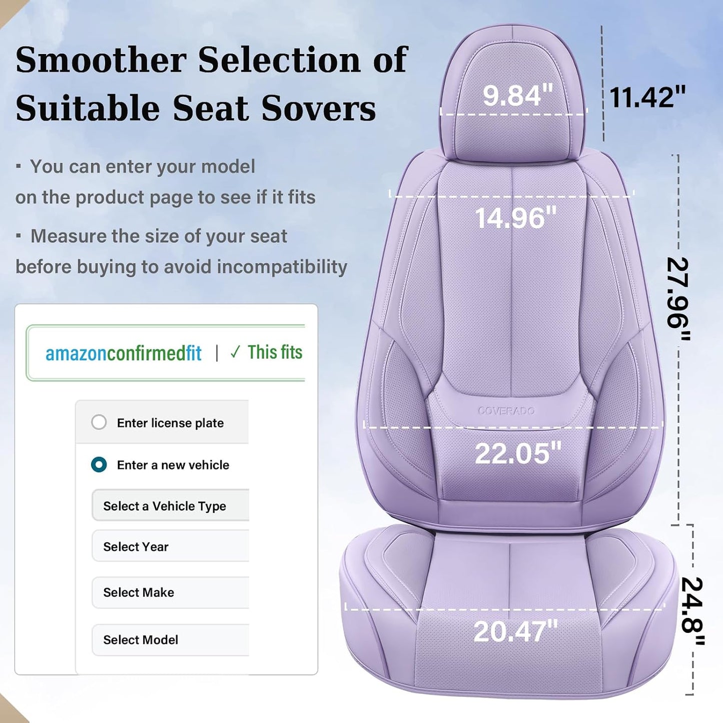 Coverado Seat Covers Full Set, Black Seat Covers for Cars 5 Seats, Car Seat Protector, Waterproof Nappa Leather Car Seat Cushion, Front and Rear Car Seat Cover Fit for Most Sedans SUV Pick-up Truck - Colors A