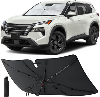 Econour Windshields Sun Shade for Car | Medium Foldable Car Sunshade & Window Tint | UV & Heat Protection Front Window Sun Shield, Keeps Interior Cool, Fits Sedans SUVs & Trucks (57” x 33”)