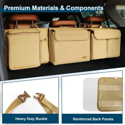 Deluxe Trunk and Backseat Organizer for Medium or Large Size SUVs & RVs, Detachable Storage Modules with Built-in Cooler, Patent Pending
