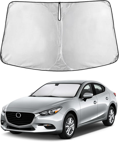 EcoNour Car Windshield Sun Shade | 2025 Upgraded Innovative No-Light-Pass Technology for Maximum Coverage | Foldable Sun Shade Keeps Your Vehicle Cool | Must-Have Car Accessories | Small (59" x 29") - Colors J