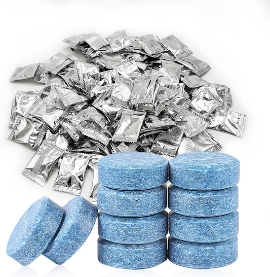 Yourkar 100 PCS Car Windshield Washer Tablets, Auto Glass Wiper Solid Cleaning Concentrated Tablets, Solid Effervescent Tablet for Cleaning Glass Window Surfaces, Car Accessories