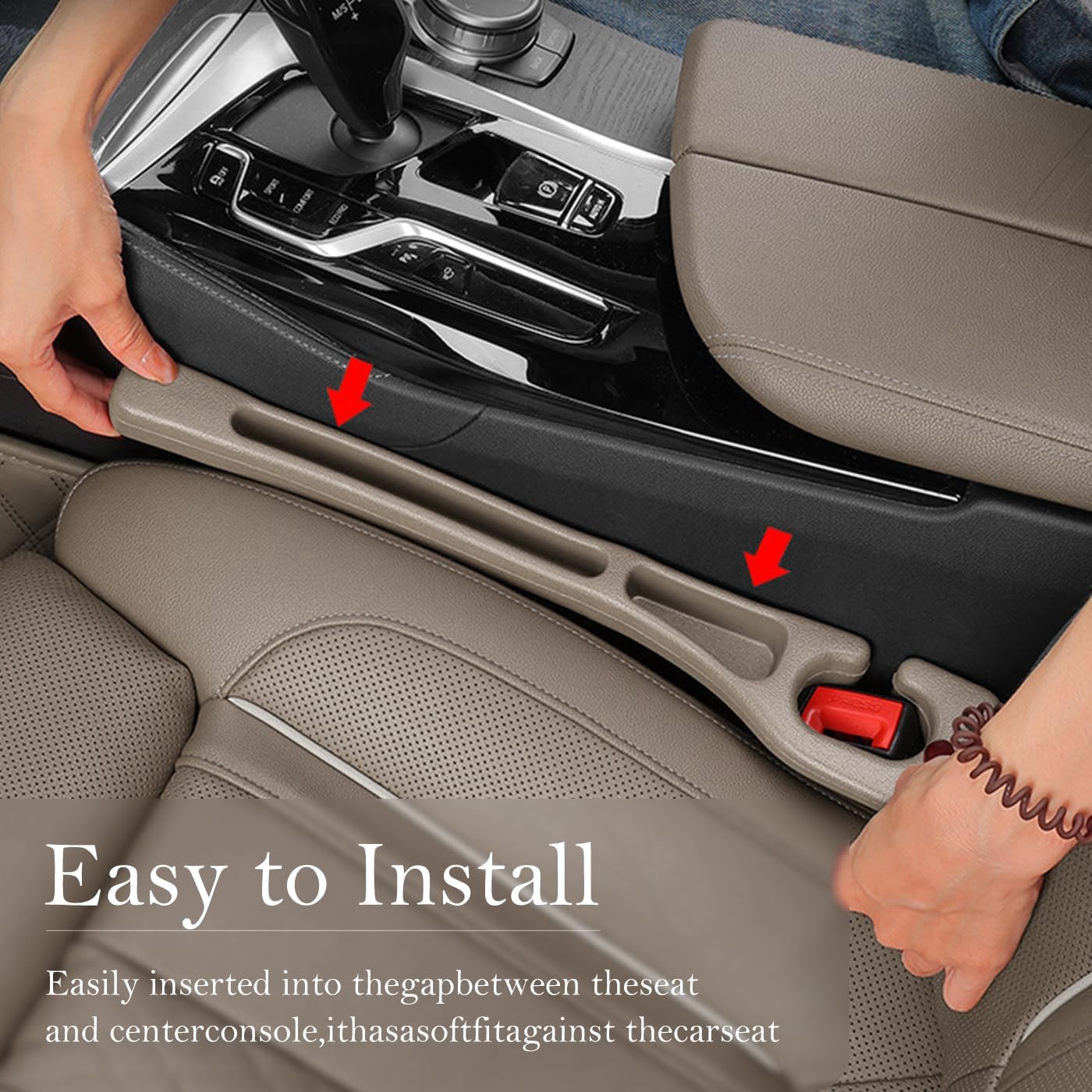 Car Seat Gap Filler 2-Pack, Universal Car Seat Gap Filler Organizer, Seat Gap Plug – Fills Gap Between Seat & Console, Drop-Proof Guard for Phones, Keys & Cards, Fits Cars, SUVs, Trucks, Black