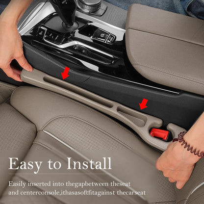 Car Seat Gap Filler 2-Pack, Universal Car Seat Gap Filler Organizer, Seat Gap Plug – Fills Gap Between Seat & Console, Drop-Proof Guard for Phones, Keys & Cards, Fits Cars, SUVs, Trucks, Black