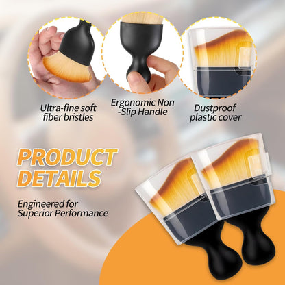 4PCS Car Interior Dust Brush,Soft Microfiber Bristles, Car Detailing Brush Cleaning Brush, Dust Brush Car Interior Cleaning Tool for Car Vents, Dashboards, and Home Use