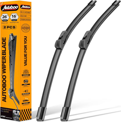 AUTOBOO 26"+19" Windshield Wipers Replacement for Tesla Model 3 2017 2018 2019 2020 2021 2022 2023 2024 2025 Model Y 2020 2021 2022 2023-2025 -Original Factory Quality (Pack of 2) - Colors B