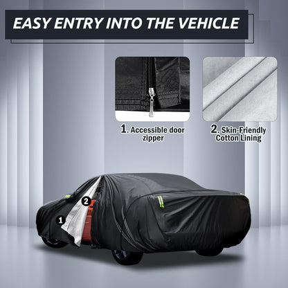 Car Cover Custom Fit for Toyota Corolla 2000-2025, Honda Civic 1991-2025, Waterproof All Weather Full Exterior Cover Rain Sun Protector Car Cover with Door Zipper