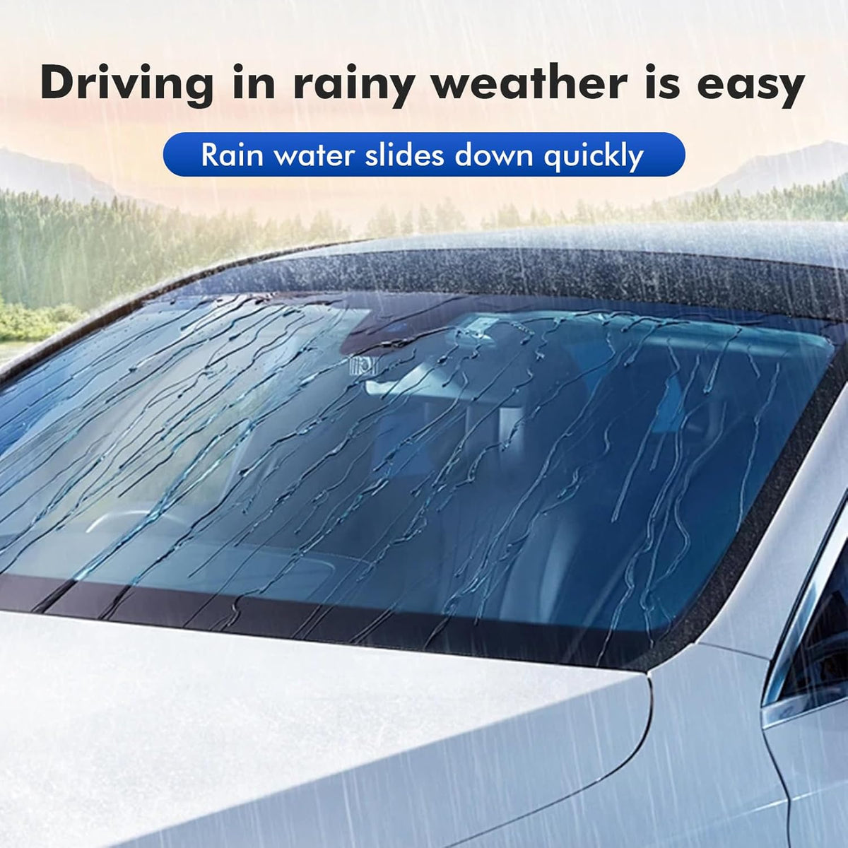 Windshield Rain Repellent - Durable Hydrophobic Coating for Car Windows, Glass & Mirrors, Waterproof Treatment