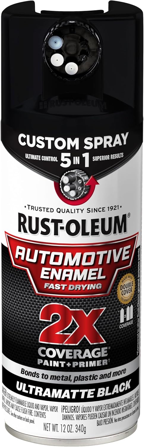 Rust-Oleum 2X Automotive Enamel Custom Spray 5-in-1 Spray Paint, 12 oz, Gloss Clear