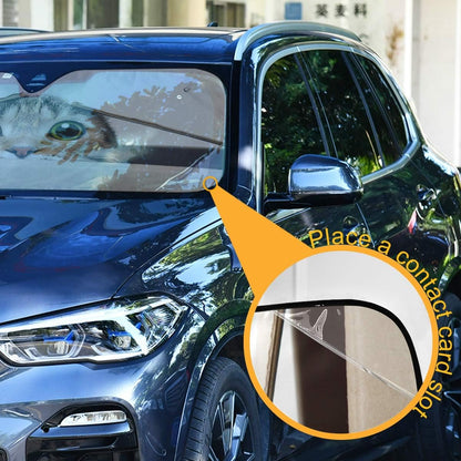 Black Leopard Car Windshield Sun Shade Animal Skin Print Foldable UV Ray Sun Visor Protector Sunshade to Keep Your Vehicle Cool (51" x 27.6")