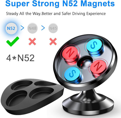 Coolpow【2 Packs Magnetic Phone Holder for Car【Strong Magnet】 Phone Holders for Your Car Phone Holder Mount【4 Metal Plate】 Universal Car Accessories for Women Men for iPhone Samsung Speakerphones