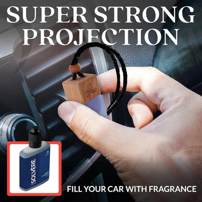 Solvère Car Air Freshener for Men | Perfume Style Freshener with Solvère Fragrance | Strong Freshener with Odour Eliminating Technology with Vent Clip | Car Air Freshener by Perfa