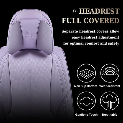 Coverado Seat Covers Full Set, Black Seat Covers for Cars 5 Seats, Car Seat Protector, Waterproof Nappa Leather Car Seat Cushion, Front and Rear Car Seat Cover Fit for Most Sedans SUV Pick-up Truck - Colors B