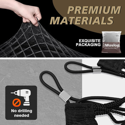 Muslogy Truck Bed Cargo Net Trunk Netting Compatible with 2023-2025 2026 Honda CR-V Accessories, Pickup Cargo Organizer SUV Sedan Storage Net w/Heavy Duty Carabiners - Colors B
