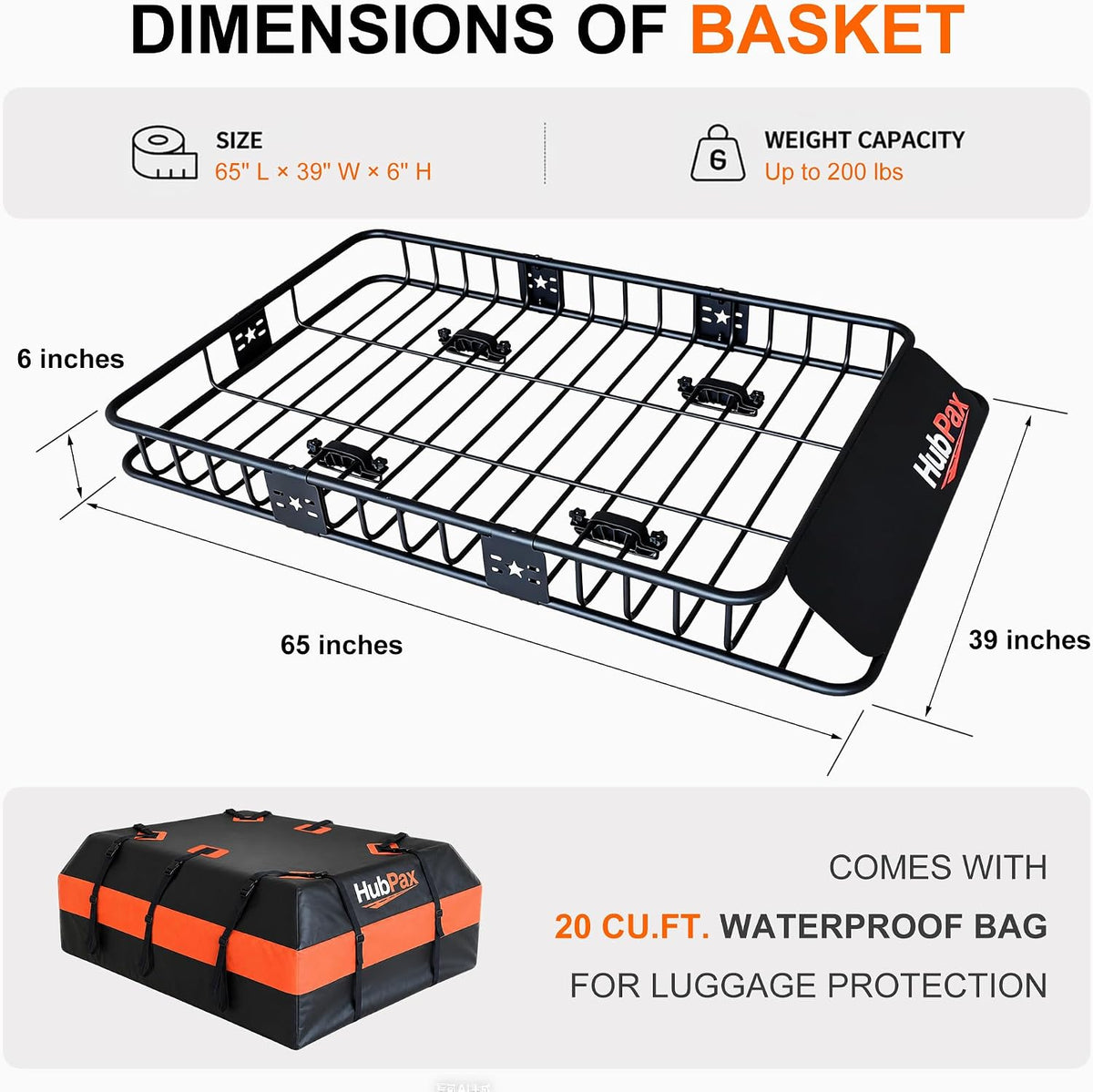 21 Cu Ft. Car Rooftop Cargo Carrier Bag Car Roof Top Bag Cargo Carrier | Fit All Vehicle with/Without Rack, Includes Anti-Slip Mat, 8 Reinforced Straps, 6 Door Hooks, Luggage Lock