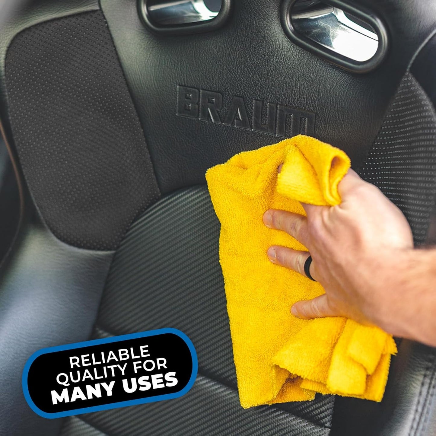 The Rag Company - Edgeless 365 Microfiber Towels (10-Pack) Premium 70/30 Blend, Professional Polishing, Wax Removal, Auto Detailing, 365gsm, 16in x 16n, Royal Blue