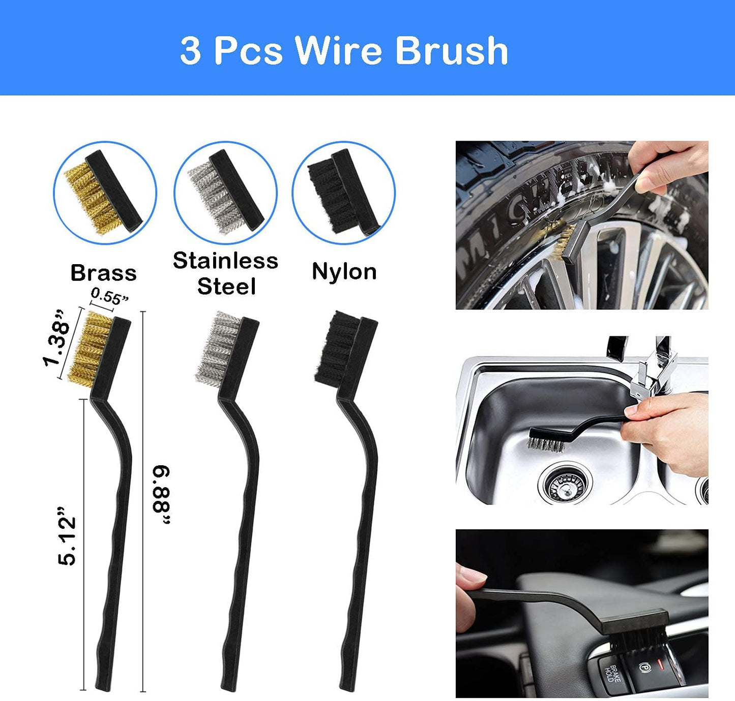 TTRCB 27Pcs Car Detailing Kit, Car Detailing Brush Set, Auto Detailing Drill Brush Set, Car Detailing Brushes, Car Wash Kit, Car Accessories, Car Cleaning Tools Kit for Interior, Exterior, Wheels