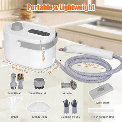 Foandbevi 7 in 1 Steam Cleaner 2500W High Pressure Steamer for Cleaning, Car Steamer Handheld Steam Cleaner for Home Use, Hardwood Floor Steam Cleaner for Upholstery, Kitchen, Bathroom, Grout