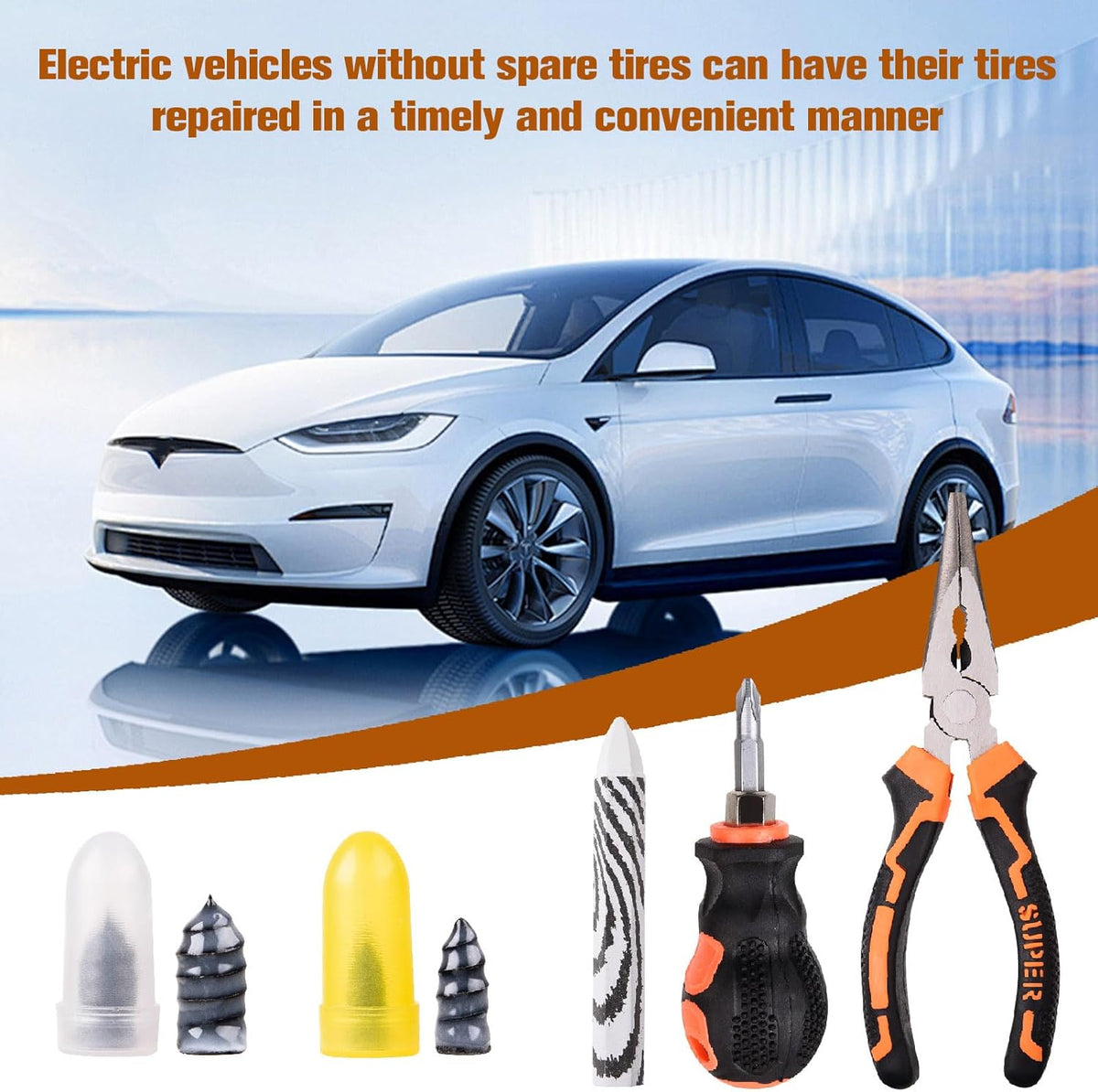 100PCS tire Screw Plug Repair kit – No Tire Removal Needed, tire sidewall Repair kit, Patch Plug Tools & Portable Storage Bag – Quick Flat Tire Fix for Car, Truck, Motorcycle & SUV