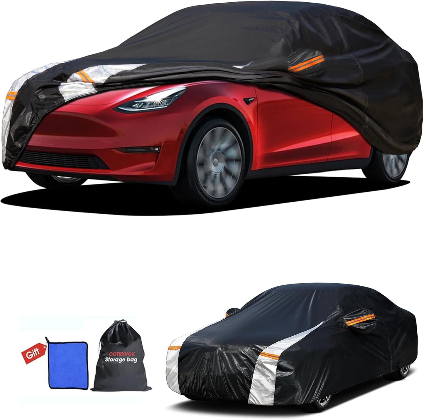 Large SUV Car Cover for Chevy Suburban 100% Waterproof All Weather, Heavy Duty Outdoor Full Exterior Covers Rain Sun Wind UV Protection. - Colors C