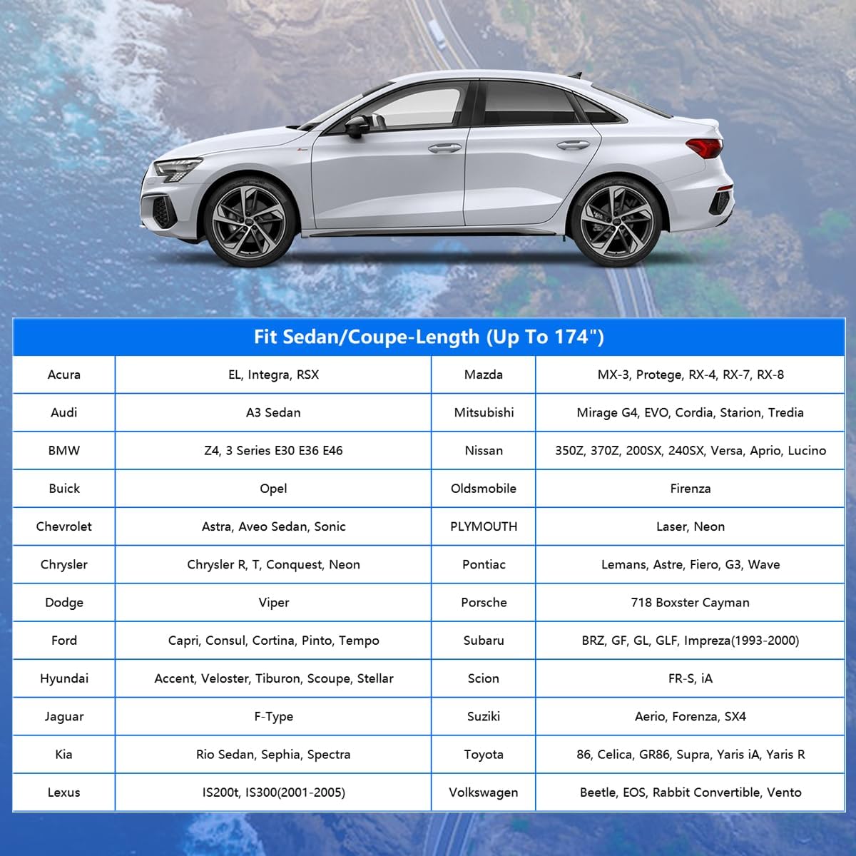 GUNHYI Car Cover for Automobiles All Weather Waterproof, Universal Fit Sedan Chevrolet Corvette, Ford Fusion, Kia Stinger, Nissan Maxima, Buick Regal, Subaru Legacy, Honda Accord etc.
