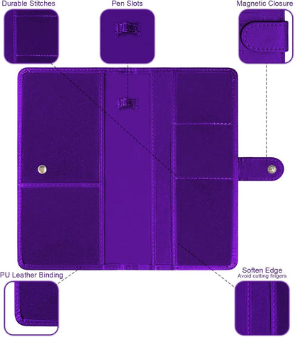 Car Registration and Insurance Card Holder with Magnetic Closure, Leather Vehicle Glove Box Automobile Documents Paperwork Wallet Case Organizer for ID, Driver's License, Key Contact Information Cards