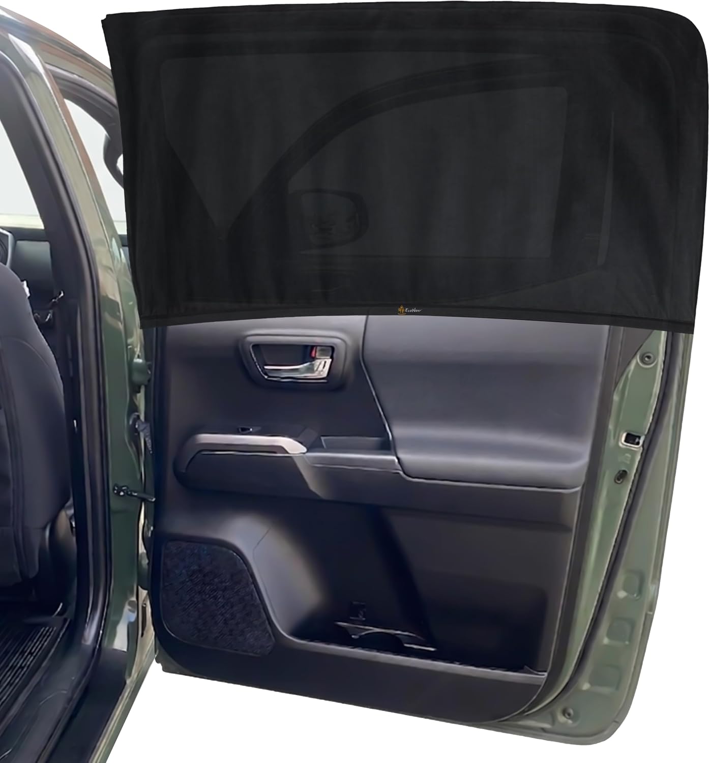 EcoNour Car Window Shades for Side Windows (Pack of 2) | Sun Shade for Car Heat and UV Protection | Adjustable Elastic Fabric Baby Car Shade | Rear Side Window Sun Shade Accessories (Large 21"x36")