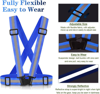 Reflective Vest Running Gear, 2Pack High Visible Safety VES for Cycling Jogging Running Walking, Adjustable for Men Women