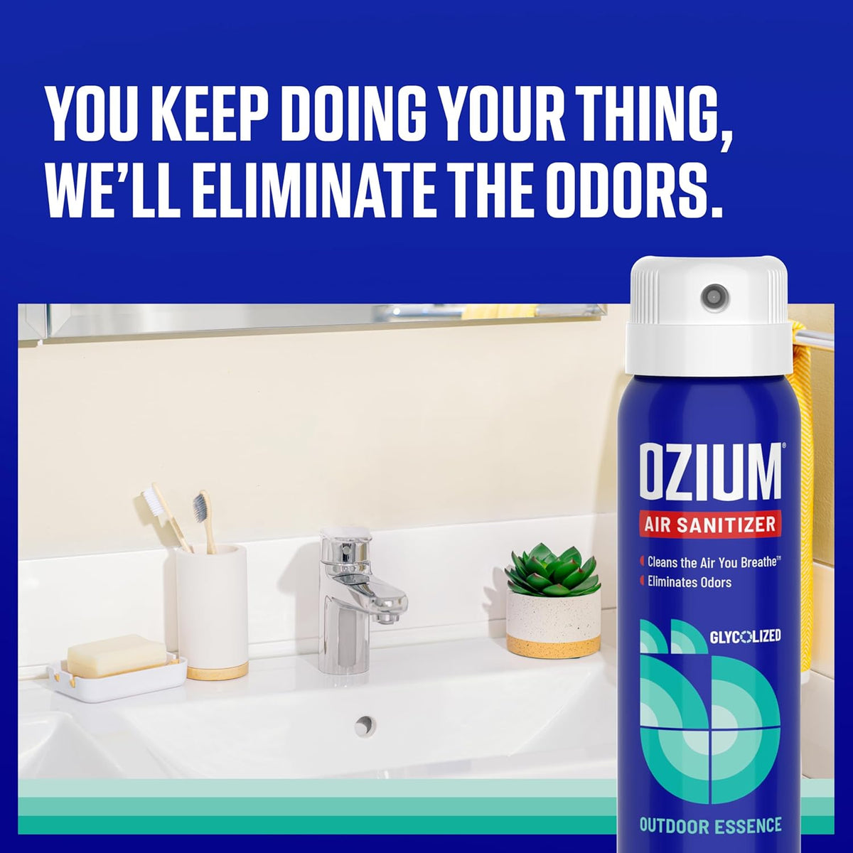 Ozium 3.5 Oz. Air Sanitizer & Odor Eliminator for Homes, Cars, Offices and More, Original Scent,(Pack of 2), clear