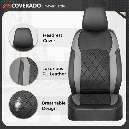 Coverado Car Seat Covers, Seat Covers Full Set, 5 Seats Automotive Seat Cover, Mesh Breathable Seat Protectors, Universal Fit for Most Cars