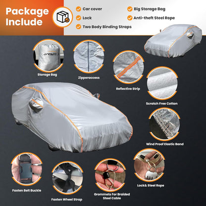Waterproof Sport Car Cover, Super Lightweight Small Outdoor Car Cover Rain Car Covers for Automobiles All Weather Waterproof Fit Coupe 163" to 178"