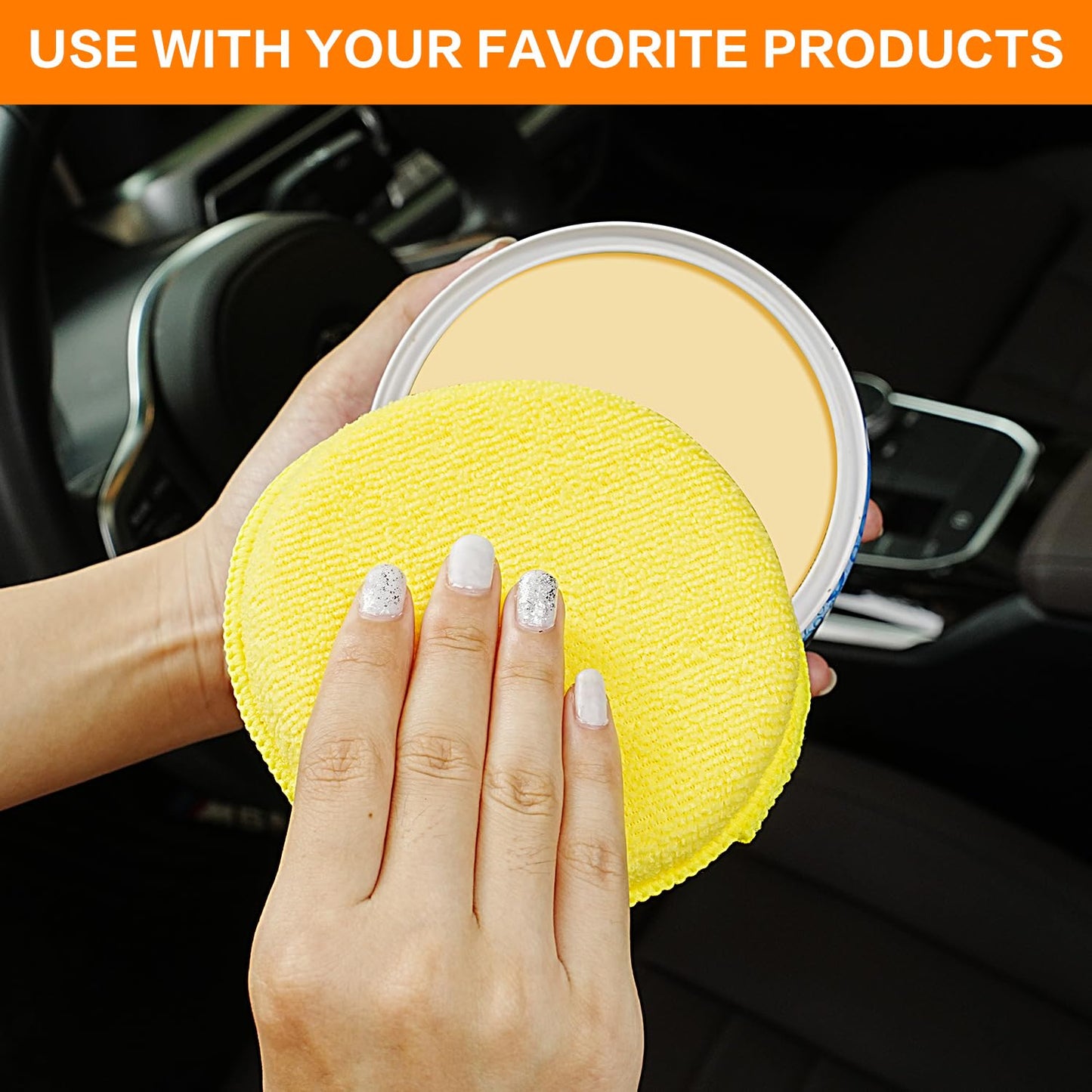 FONAROLL Microfiber Wax Applicator Pads, Car Wax Applicator, Buffing & Detail Polishing Foam Pads for Car Cleaning and Fine Polishing (5" Diameter, 6 Pack)…