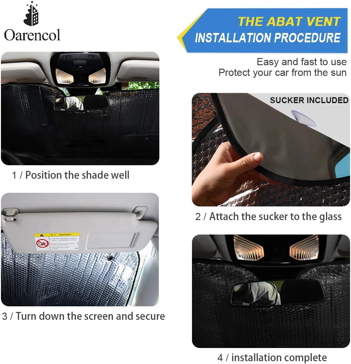Black Leopard Car Windshield Sun Shade Animal Skin Print Foldable UV Ray Sun Visor Protector Sunshade to Keep Your Vehicle Cool (51" x 27.6")