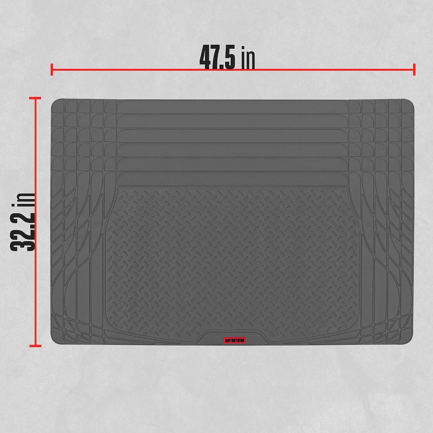 Motor Trend FlexTough 4-Piece Heavy Duty Floor Mats for Cars Trucks SUVs, Automotive Floor Mats Car Mats Full Set Front, Rear & Cargo, Trim-To-Fit Semi-Custom Deep Dish All Weather Rubber Mats - Black