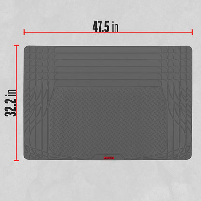 Motor Trend FlexTough Gray SUV Cargo Liner & Car Trunk Mat - Universal Trim-to-Fit All Weather Cargo Mats for Back of SUV - SUV Trunk Mat & Trunk Liner Floor Mat Cargo Cover - Trunk Cover