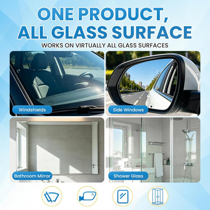Glass Water Repellent Spray – Hydrophobic Coating for Car Windshield, Side Windows & Mirrors, Multi-Surface Waterproof Cleaner for Auto Glass & Shower Glass, 130ml