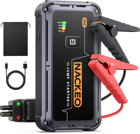 Portable Car Battery Jump Starter 5000A Car Jump Starter Battery Pack (9.0L Gas/8.5L Diesel), 12V Jump Box Car Battery Jumper Starter Portable Jumper Cables, Fast Charge, Lights, Compact