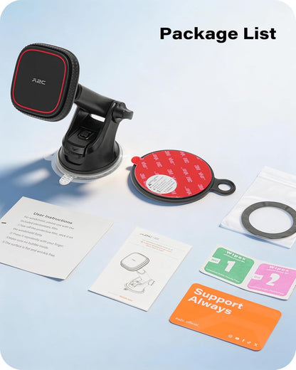 APPS2Car Magnetic Phone Mount for Car, Dashboard & Windshield Suction Cup Holder with Telescopic Arm, Requires Metal Plate for Proper Use, Fit for Android Smartphones(NOT for MagSafe)