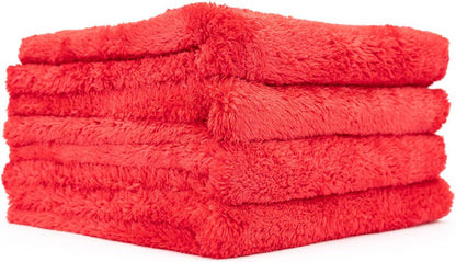 The Rag Company - Eagle Edgeless 500 (4-Pack) Professional Korean 70/30 Blend Super Plush Microfiber Detailing Towels, 500GSM, 16in x 16in, Blue